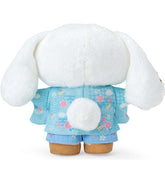 plushie! Dressed in a beautifully detailed blue man's style kimono, Cinnamoroll embodies sophistication with his antique-style, golden flowers, and intricate floral patterns. Highlighting traditional Japanese aesthetics, his outfit is complete with a matching obi sash.
This absolutely gorgeous and unique plushie is the perfect addition to any Sanrio collection and a delightful way to bring a piece of Japanese culture into your home.